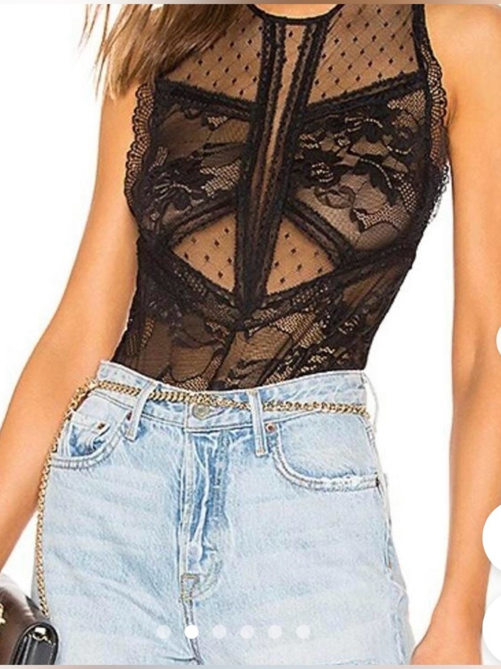 BCBG Lace Bodysuit - Black
